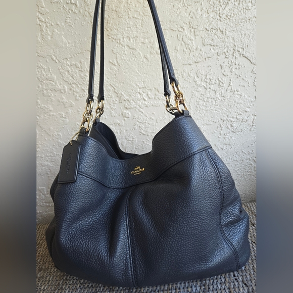 Coach Handbags - 🚫SOLD🚫 Coach Lexi Leather Hobo Bag Midnight Navy Blue